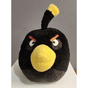 2010 Angry Birds Bomb Plush Toy 7" Black No Sound Stuffed Animal Commonwealth